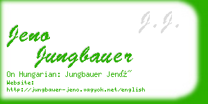 jeno jungbauer business card